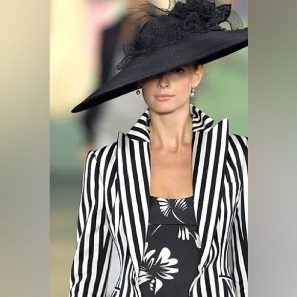Ralph Lauren Collection ~ Spring 2008 Runway Black & White Stripe Cotton Jacket - Picture 1 of 16